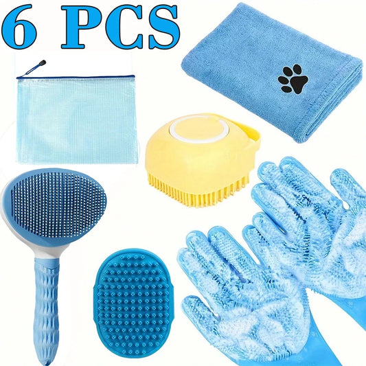 1 or 6Pcs Pet Grooming Kit Dog Bath Brush - ProPawPet.com