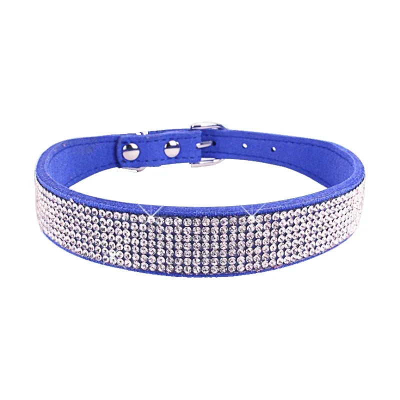 Suede Fiber Crystal Dog Collar Comfortable - ProPawPet.com
