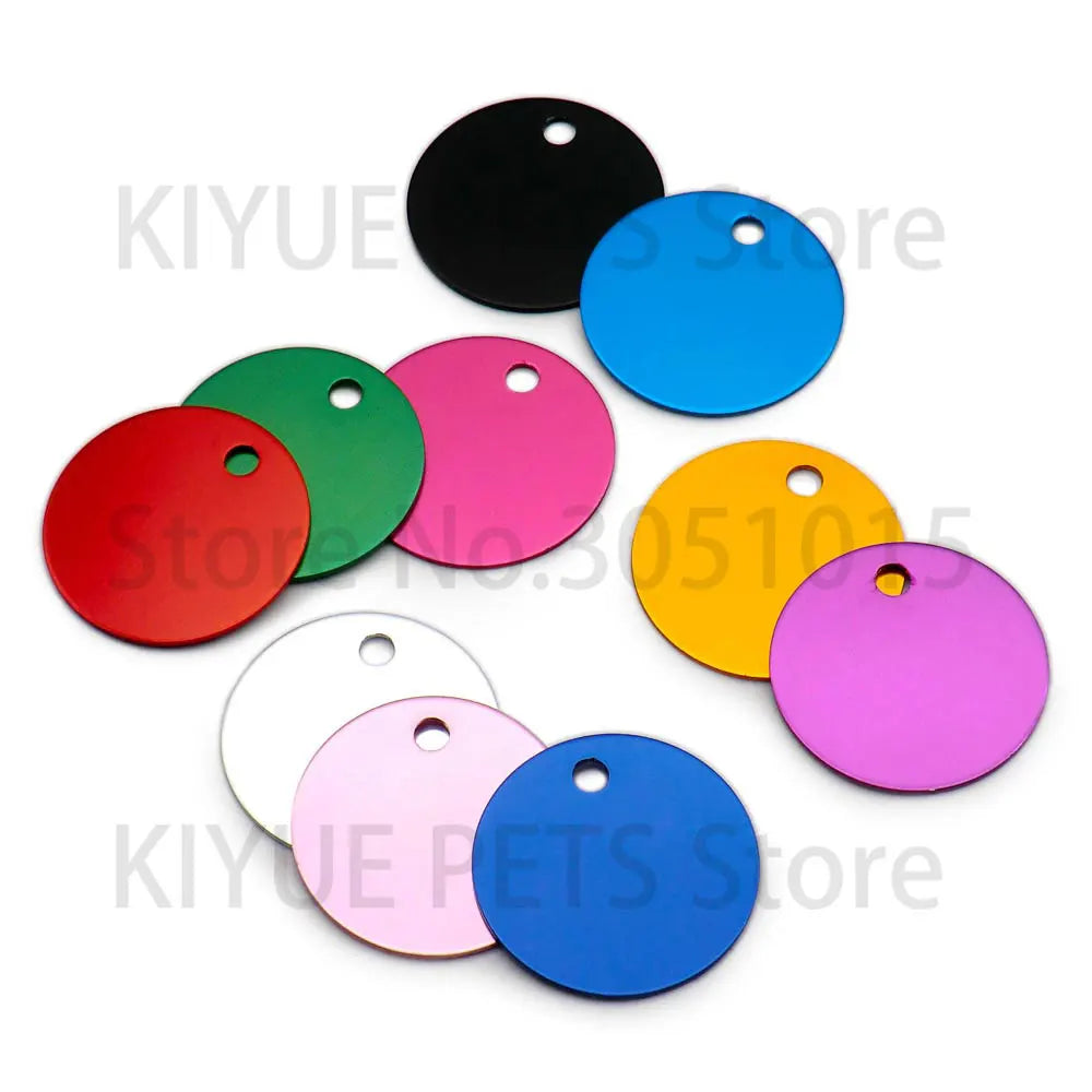 20Pcs Round Shape Aluminum Pet ID Tag 2 - ProPawPet.com