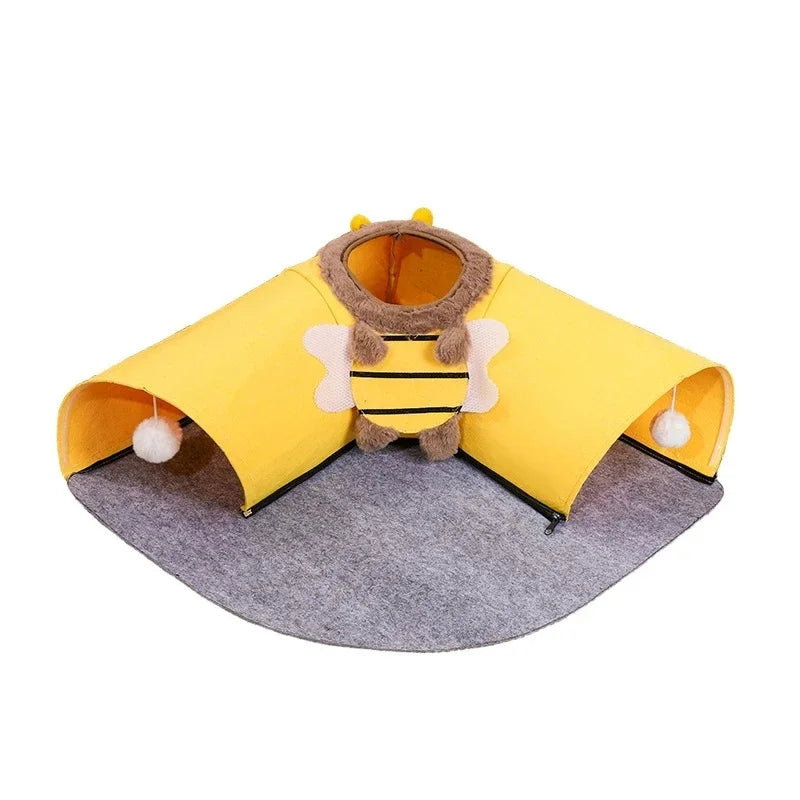Felt Cat Toys Collapsible Tunnels with Plush Ball – photo 4