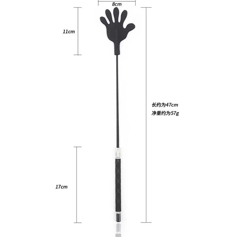 47cm Black Silicone Heart Top Long Straight Whip – Whips, Crops & Spurs