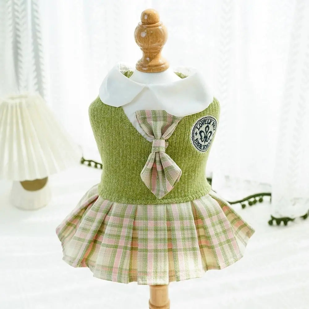 Kawaii Pet JK Plaid Skirt Knitted College - ProPawPet.com