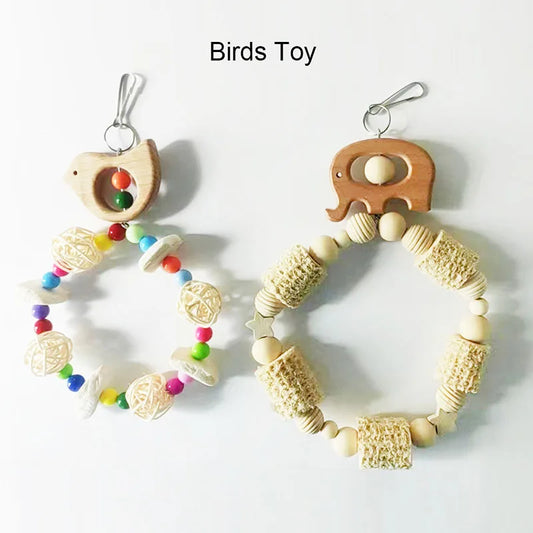 Natural Material Pet Parrot Toy Bird Swing - ProPawPet.com