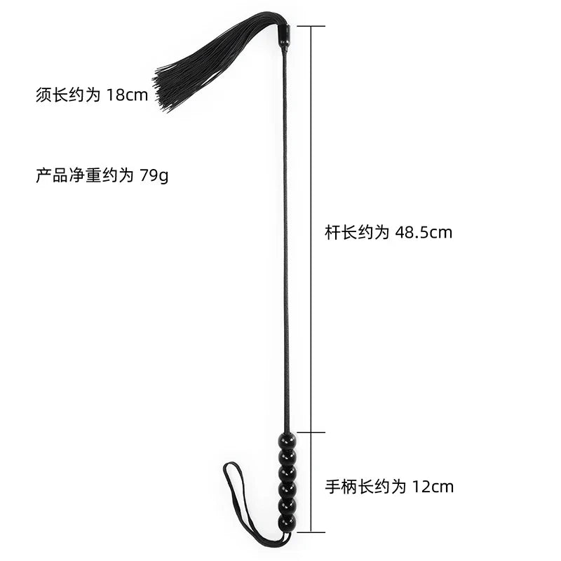 48.5cm Six Beads Handle Silicone Tassels Top Long Straight – Horse Supplies