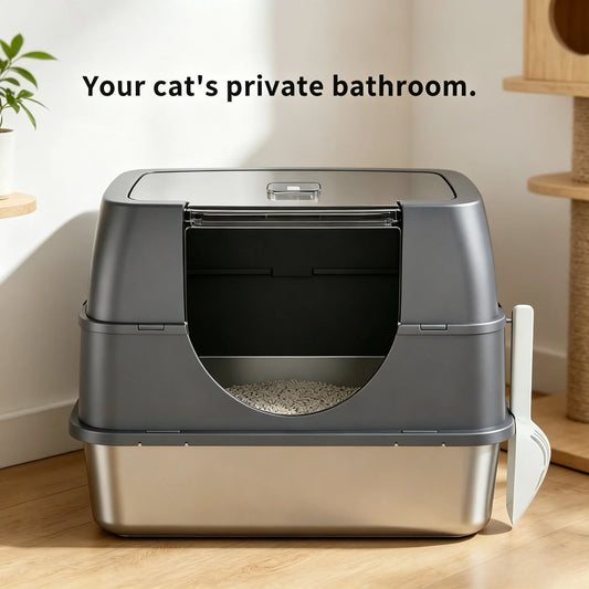 Large Stainless Steel Enclosed Cat Litter - ProPawPet.com