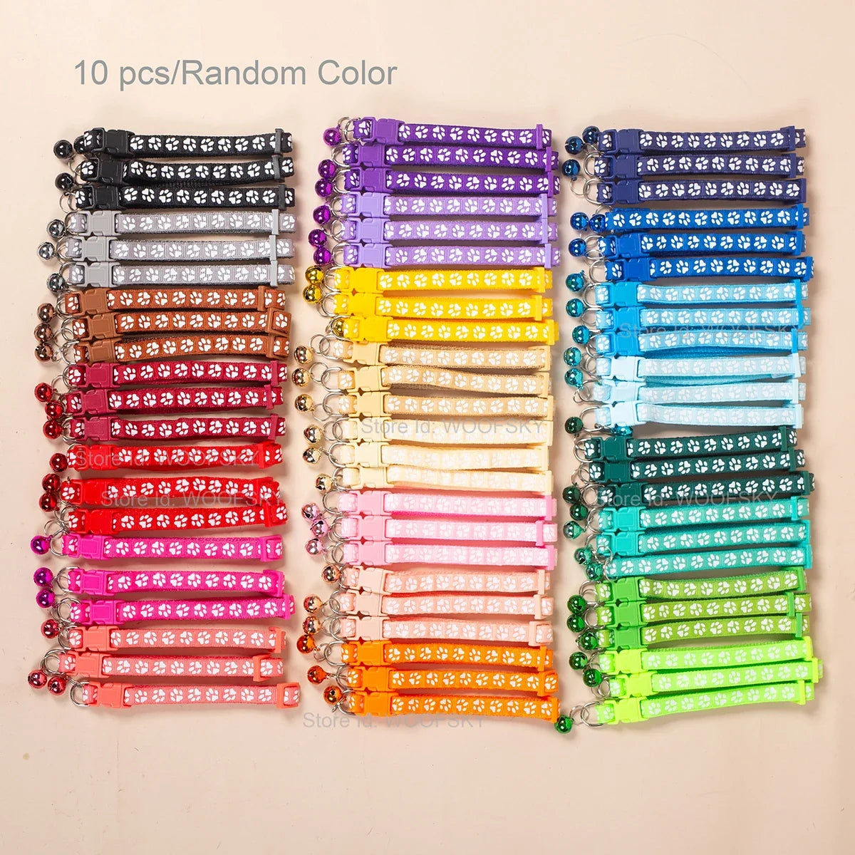 10pcs Colorful Pet Collars with Bell 23 - ProPawPet.com