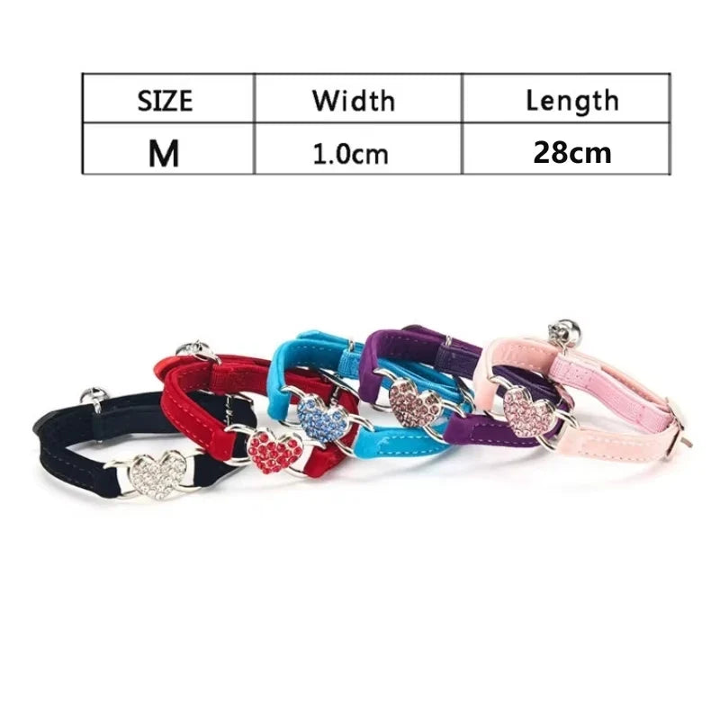 Heart Shaped Cat Collar With Bell Safety - ProPawPet.com