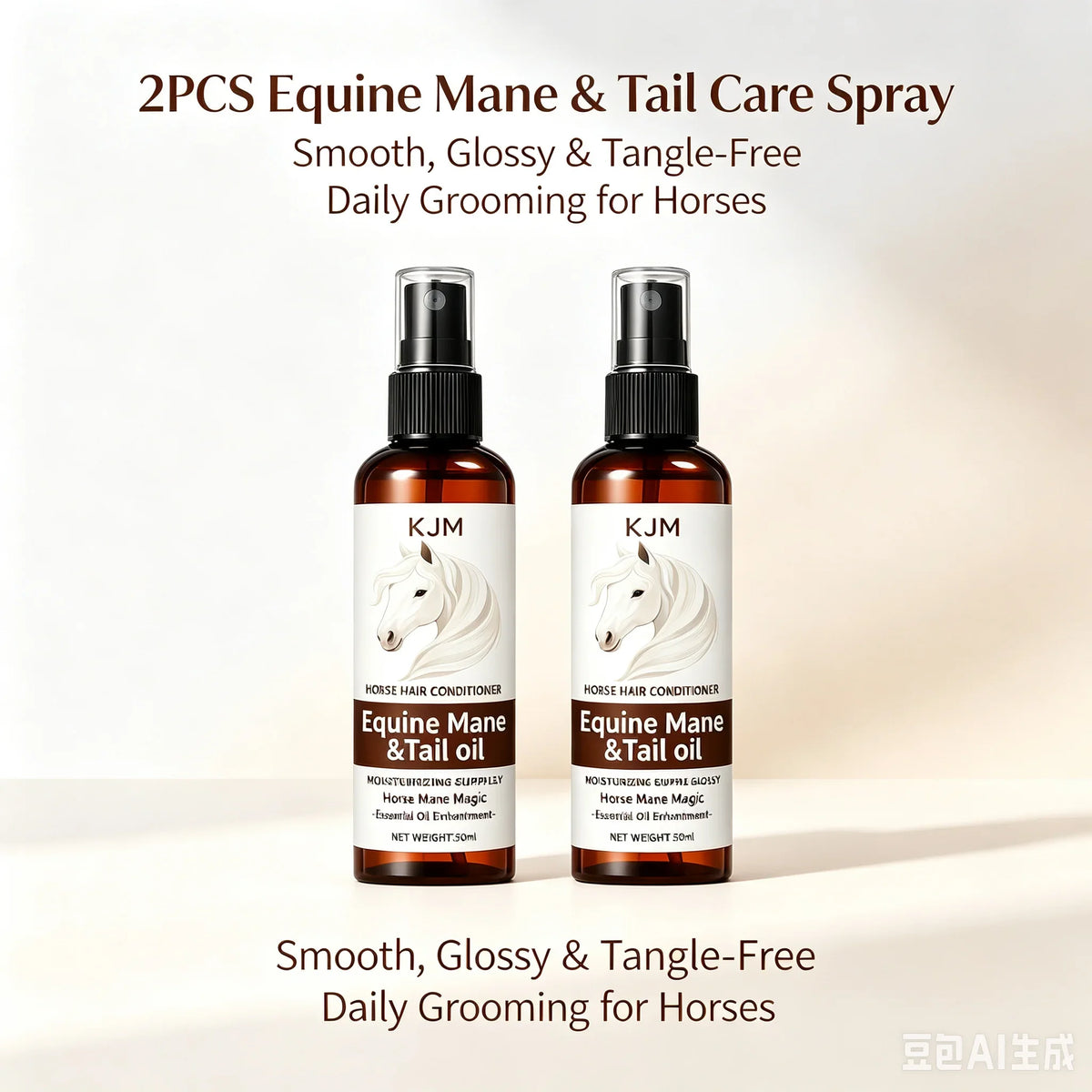 KJM Horse Mane Detangling Spray All Breeds Plant – 2 Colors