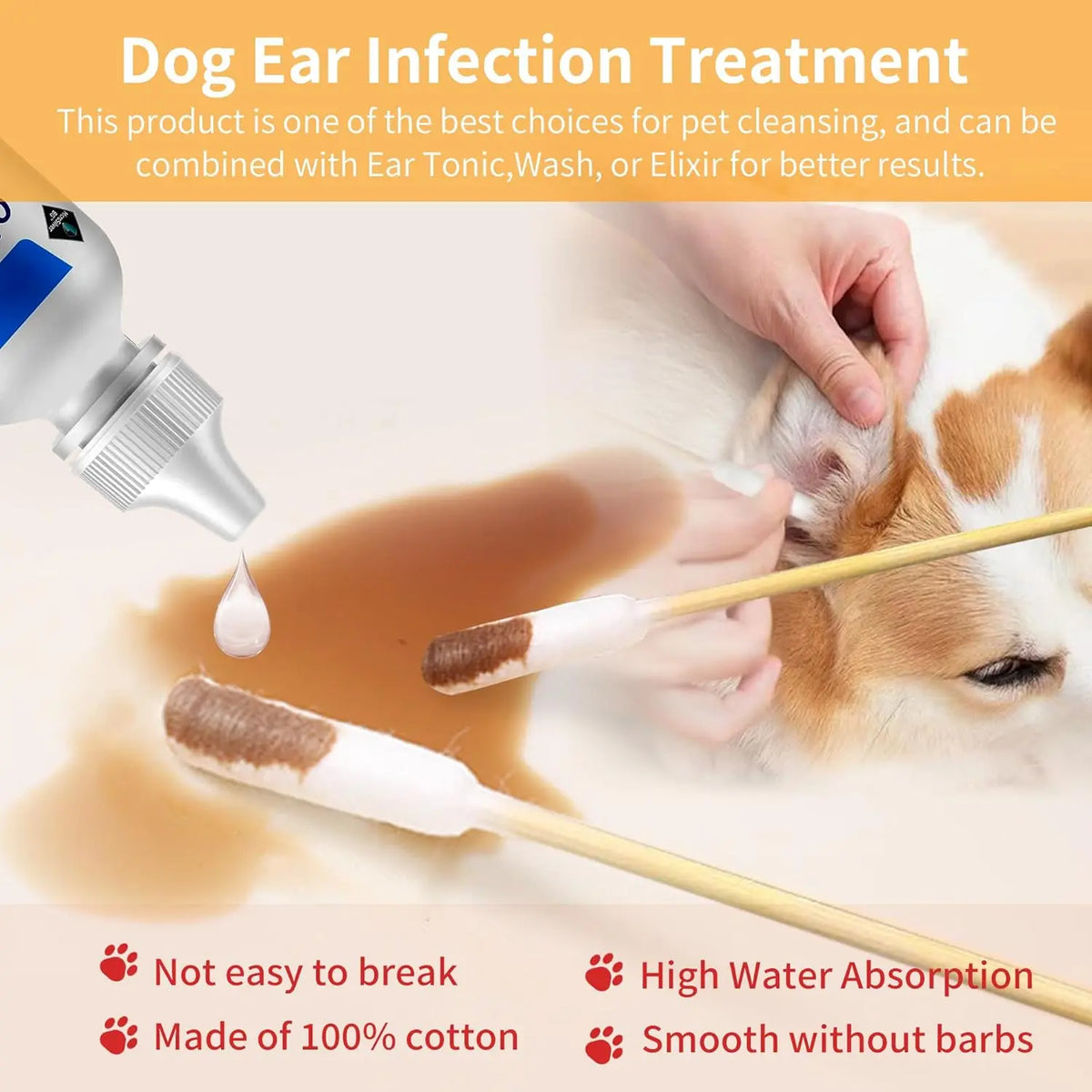 12/15cm Long Cotton Swabs ProfessionalCat - ProPawPet.com