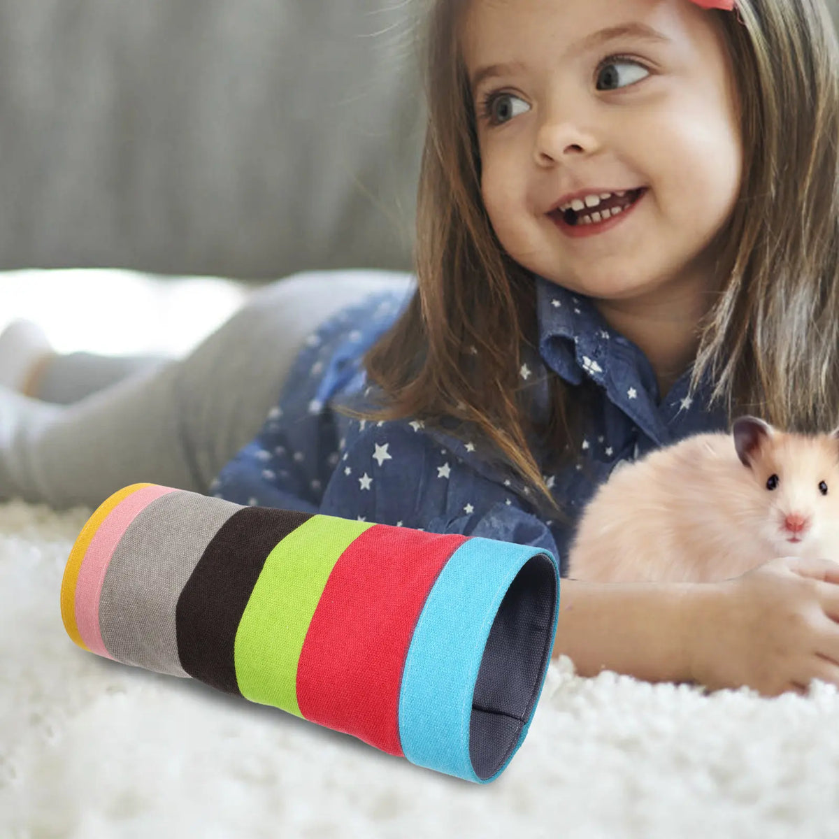 Colorful Rainbow Hamster Tunnel Pet Tunnel - ProPawPet.com