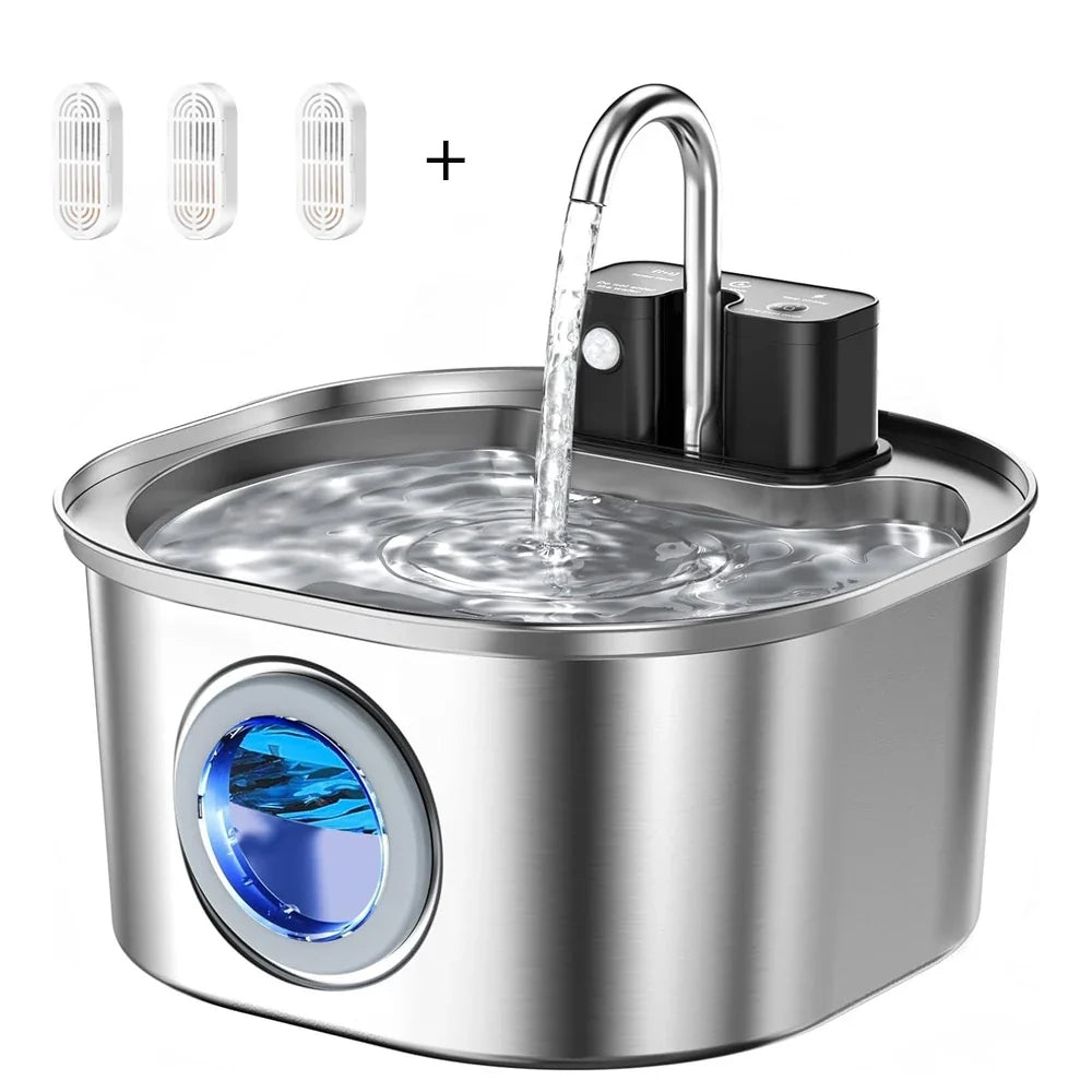 3l Stainless Steel Wireless Recharging Sensor Cat Water – Cat Supplies