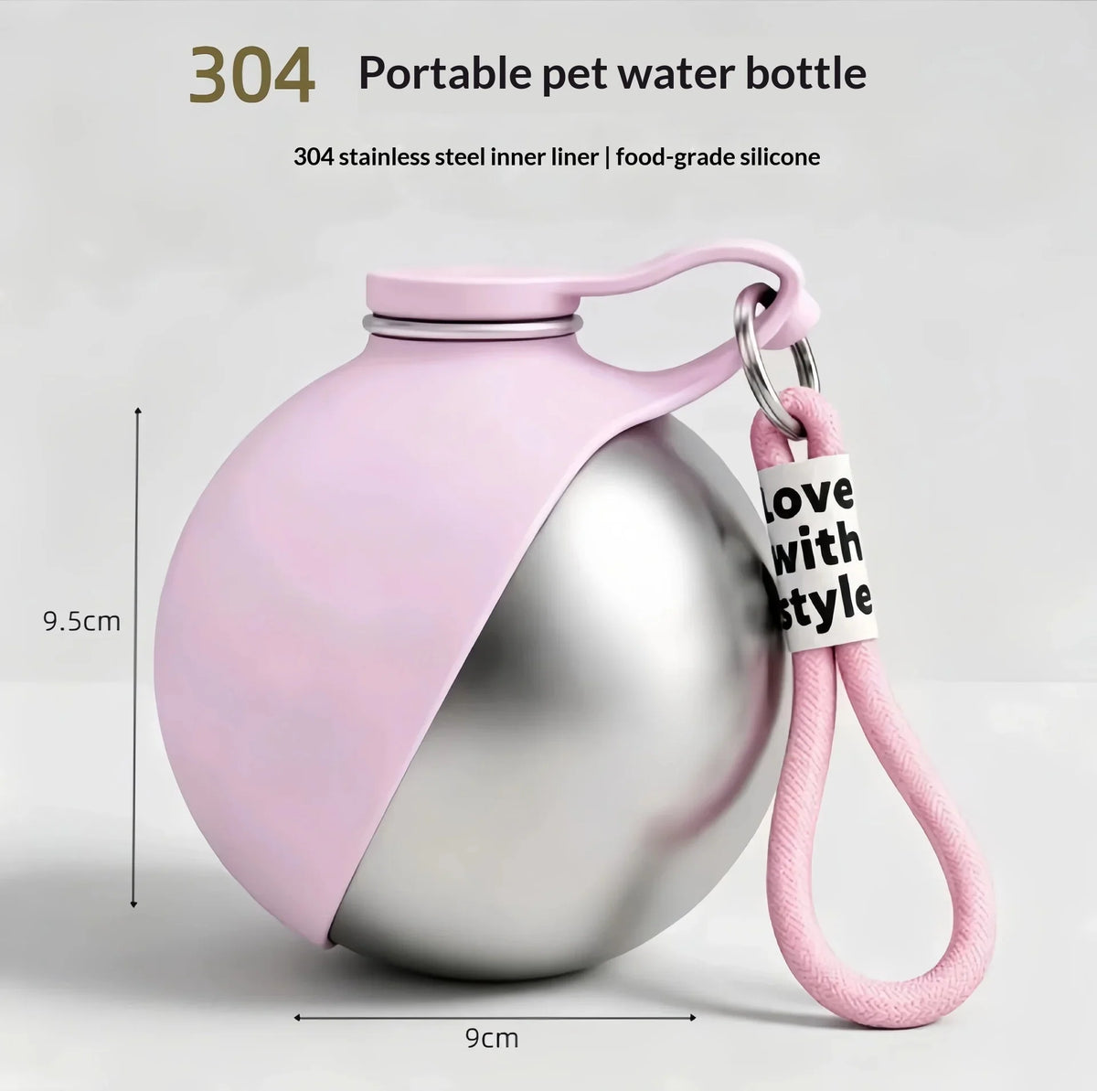 Silicone 330ml Dog Water Bottle Portable Pet Dispenser