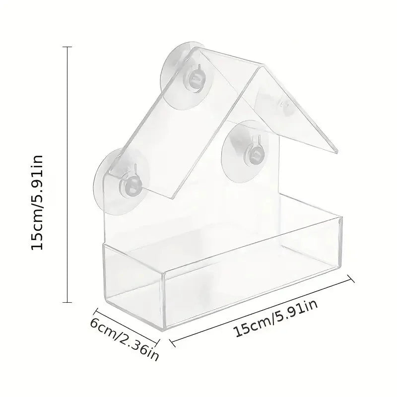 Window Bird Food Feeder with Strong Suction Cups