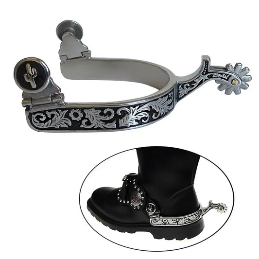 1 Pair Spurs Stainless Steel Spanish Cowboy - ProPawPet.com