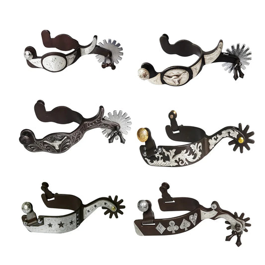 1 Pair Horse Western Spurs Vintage Carved - ProPawPet.com