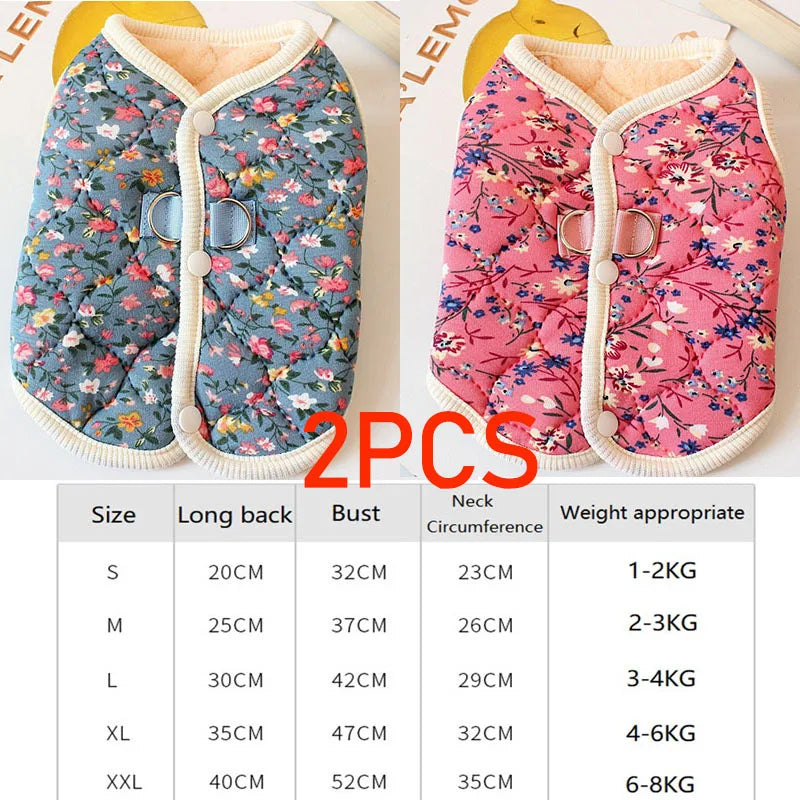 Puppy Floral Vest Pet Clothing Dog Fleece - ProPawPet.com