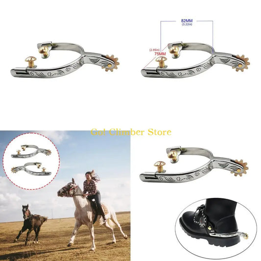 Q84C Bronze Western Horse Spurs Features - ProPawPet.com