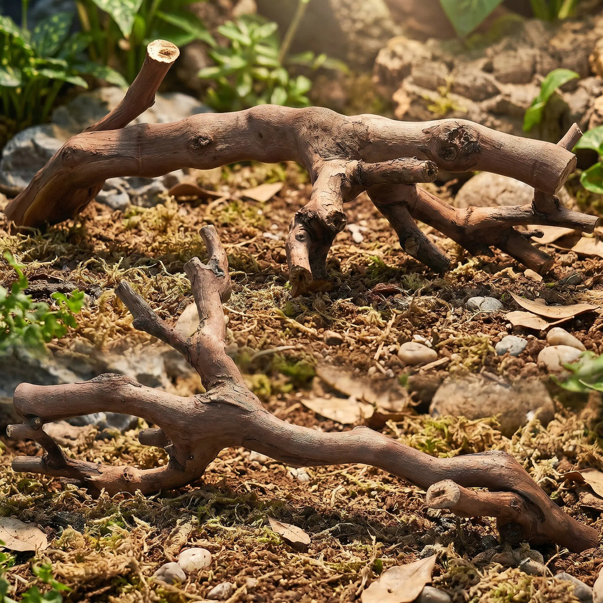 2Pcs Reptile Wood Branches Natural Bark - ProPawPet.com