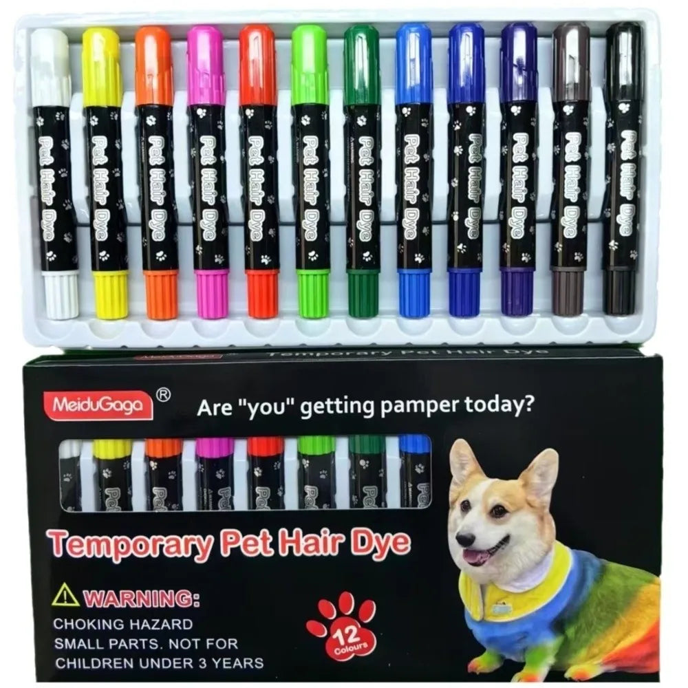 Pet Safe 12 Colors Hair Dye Stick Washable Non Toxic Dog – Dog Supplies