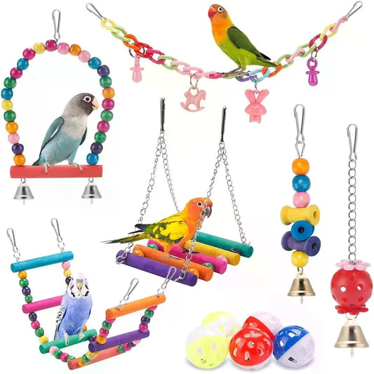 Bird Parakeet Toys 1 Set Of 11pc Swing - ProPawPet.com