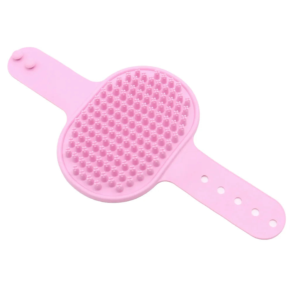 Adjustable Dog Bath Brush Pet Grooming Shedding Soothing Massage Rubber