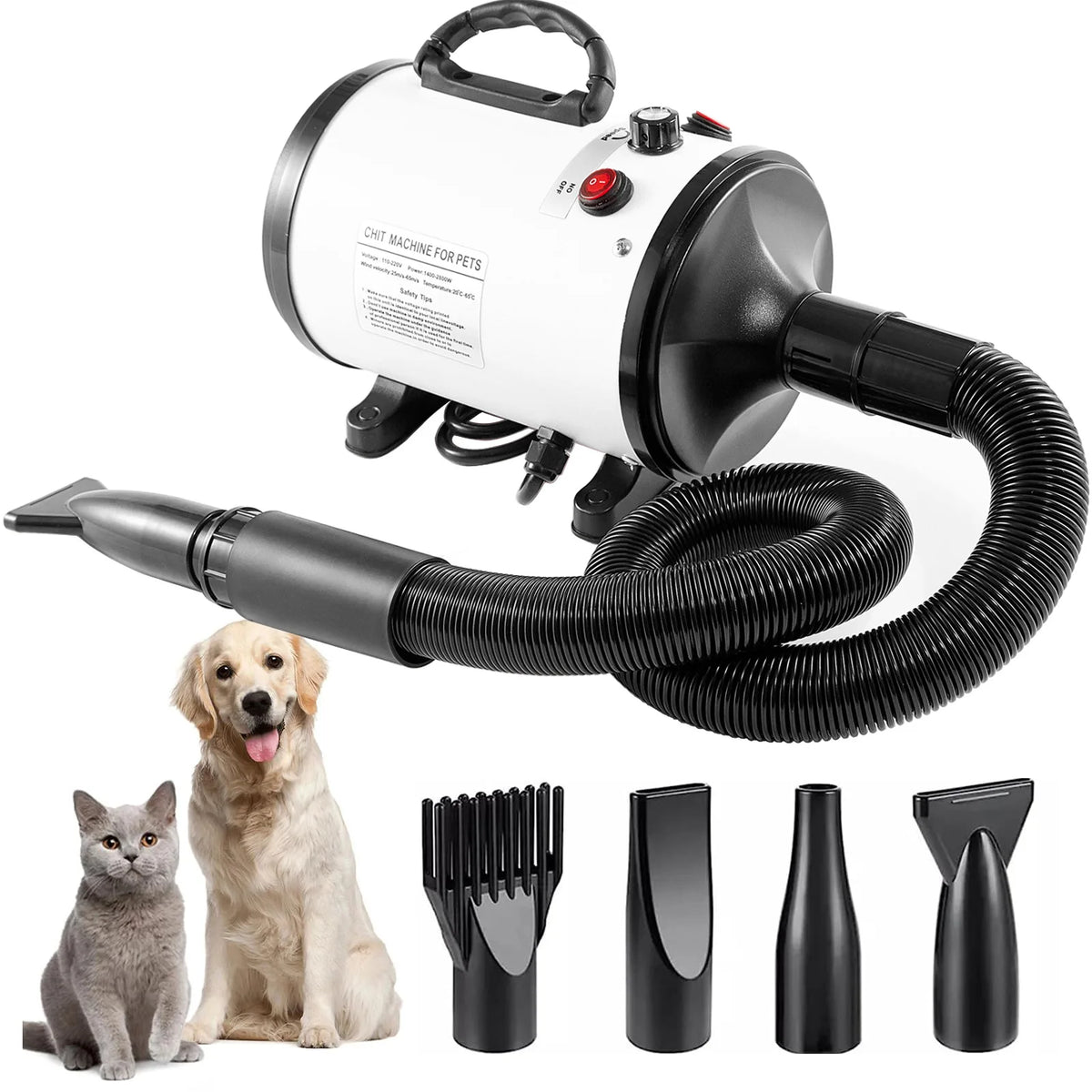 Quiet 2800w Hair Dryer for Dogs Grooming Blower Warm Wind Secador – 2 Colors