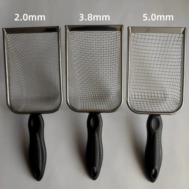 Mesh Cat Litter Shovel Stainless Steel Reptile Sand Substrate Clean – 9 Colors