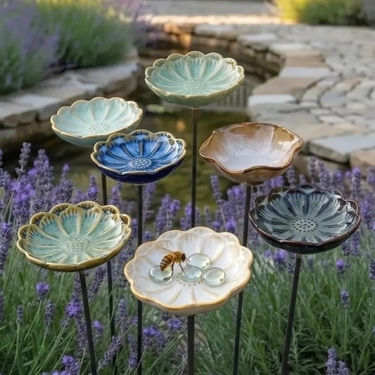 Flower-Shaped Ceramic Bee Feeder Floral - ProPawPet.com