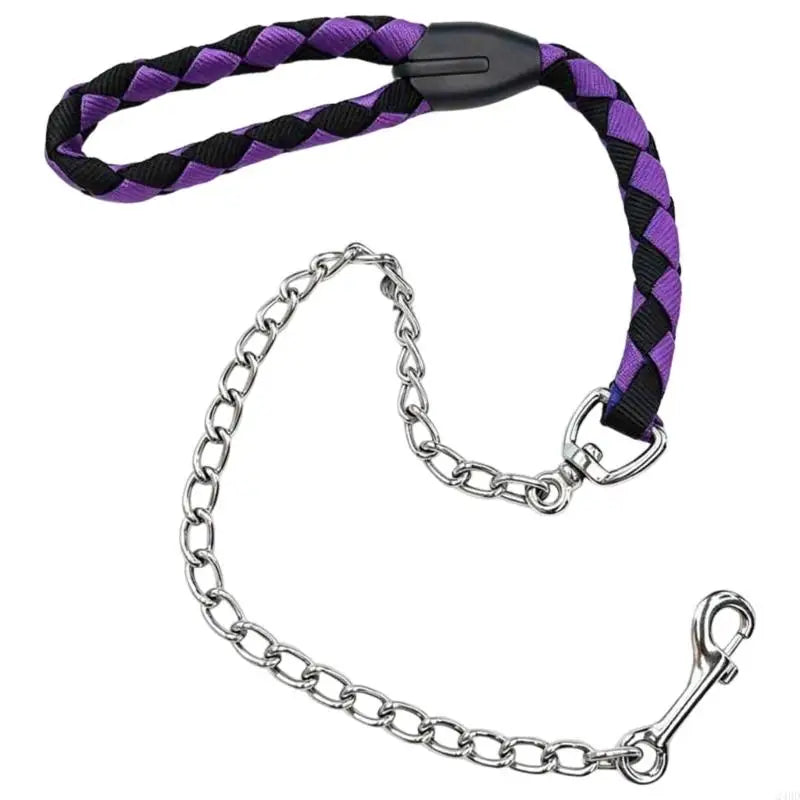 Nylon Horse Handling Rope with Chain for Routine Barn Use Braided – 2 Colors