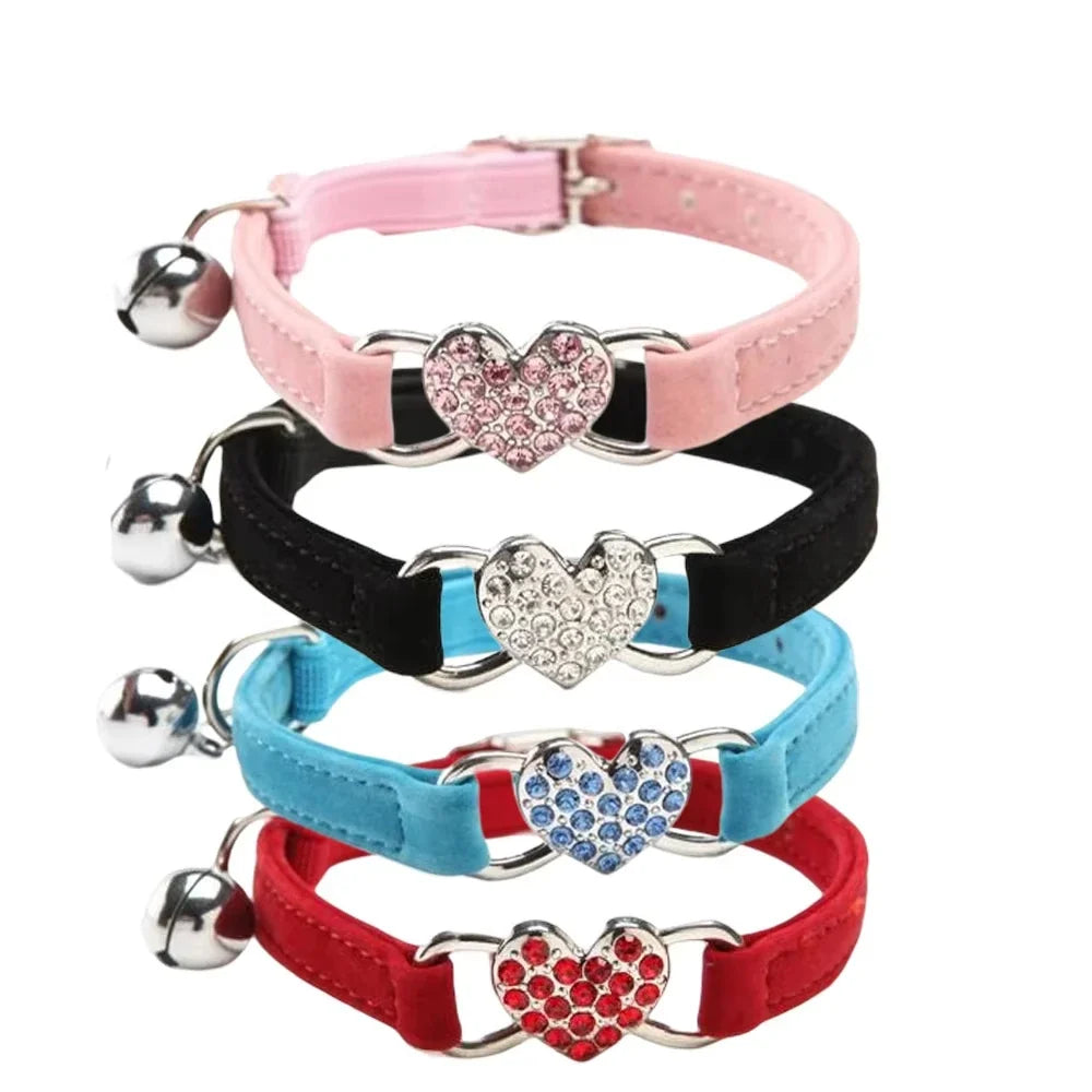 Heart Shaped Cat Collar With Bell Safety - ProPawPet.com