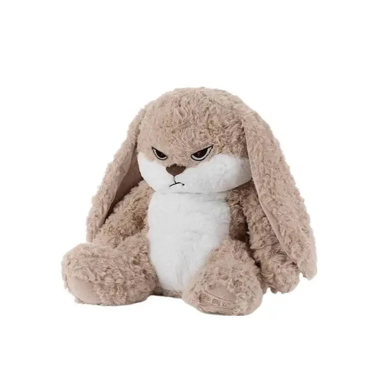Long Ears Angry Bunny Soft Stuffed Plush Doll Cartoon Rabbit for Small Pets