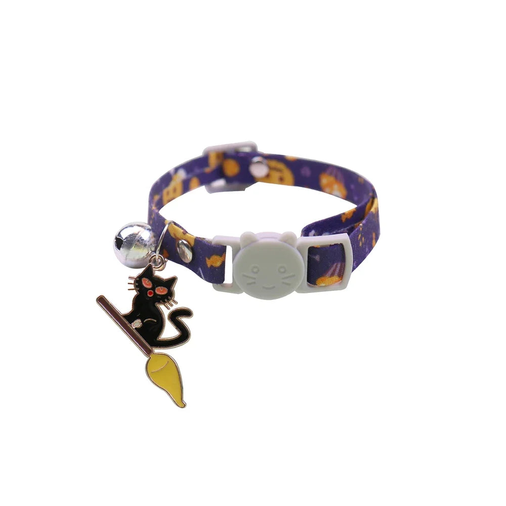 Adjustable Pet Halloween Cat Collar – 3 Colors