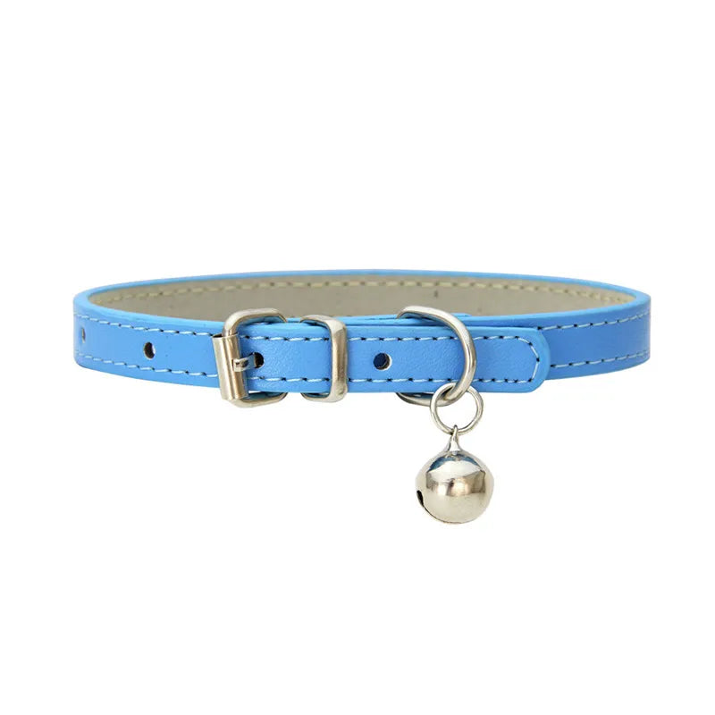 Cute Cat Collar Solid Faux Leather - ProPawPet.com