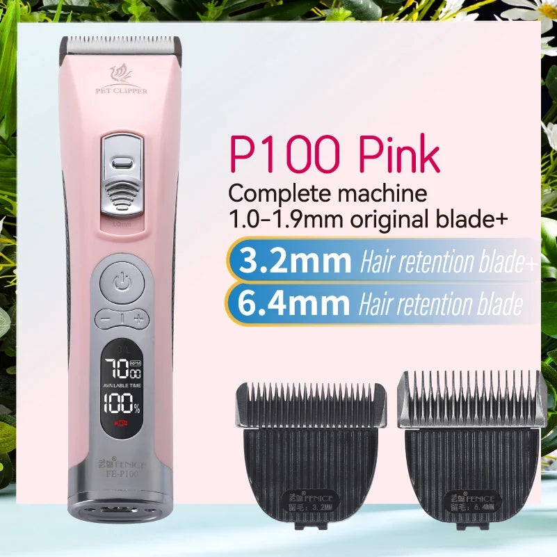 Rechargeable Fenice P100 Professional LCD Screen Dog & Cat Clippers – 16 Colors