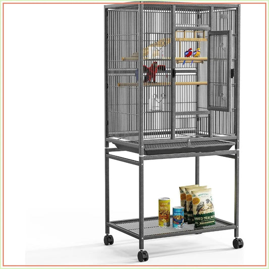 54"large birdcage with wheels,equipped with - ProPawPet.com
