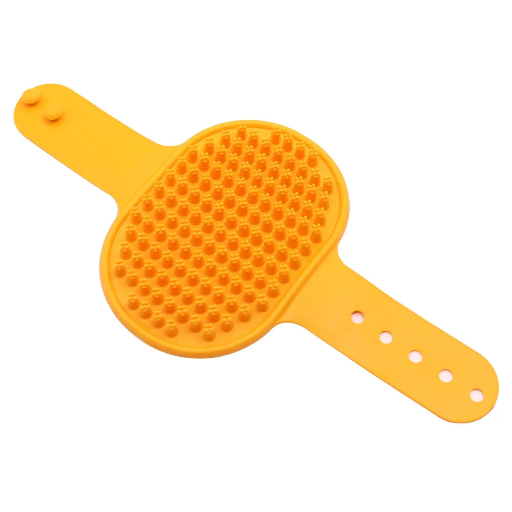 Adjustable Dog Bath Brush Pet Grooming Shedding Soothing Massage Rubber