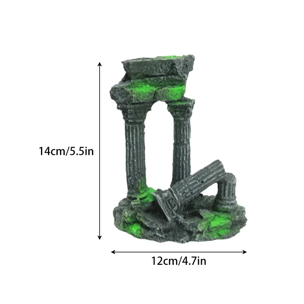 Environmentally Friendly Resin Ancient Roman Pillar Castle – Aquarium Supplies