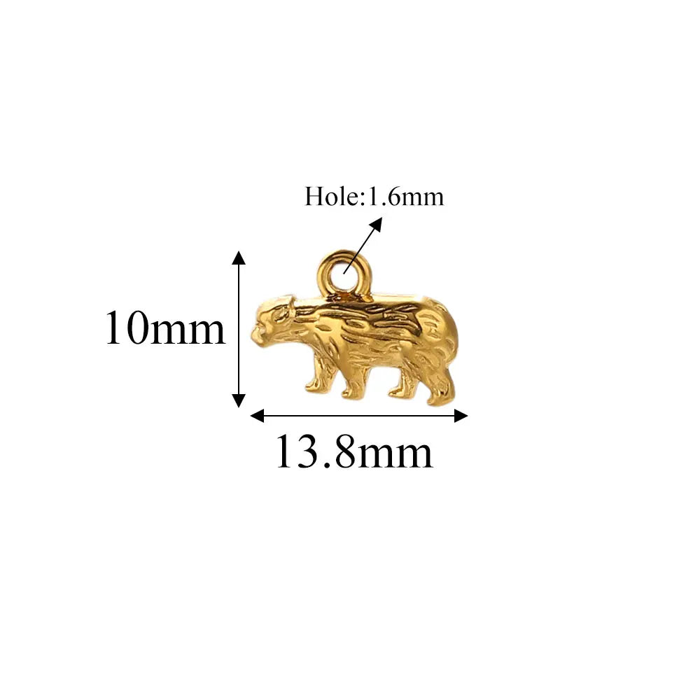 Stainle Steel Gold Animal Charms for Jewelry Cat & Dog – Cat Supplies