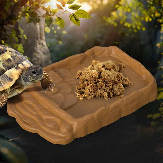 Reptile Food Water Bowl Rock Design Shallow - ProPawPet.com