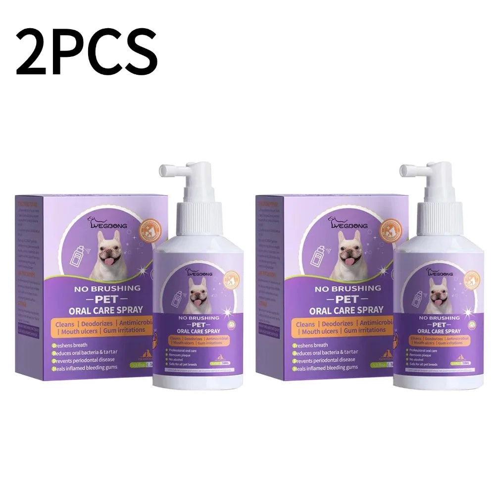 1- Portable Pet Teeth Cleaning Spray for Dogs & Cats Breath – Dog Supplies
