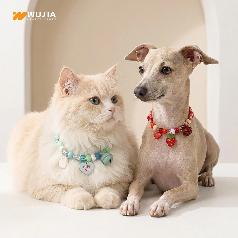 Cute Pet Beaded Necklace Cat Dog Collar - ProPawPet.com