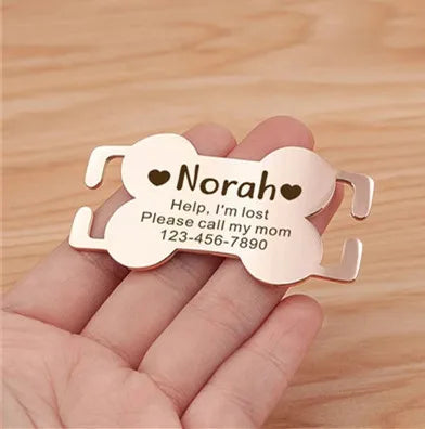 Free Customized Curved Bone Stainless Steel - ProPawPet.com