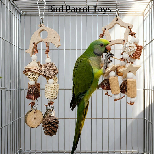 Natural Parrot Bird Toys Wooden Nibble Chew - ProPawPet.com