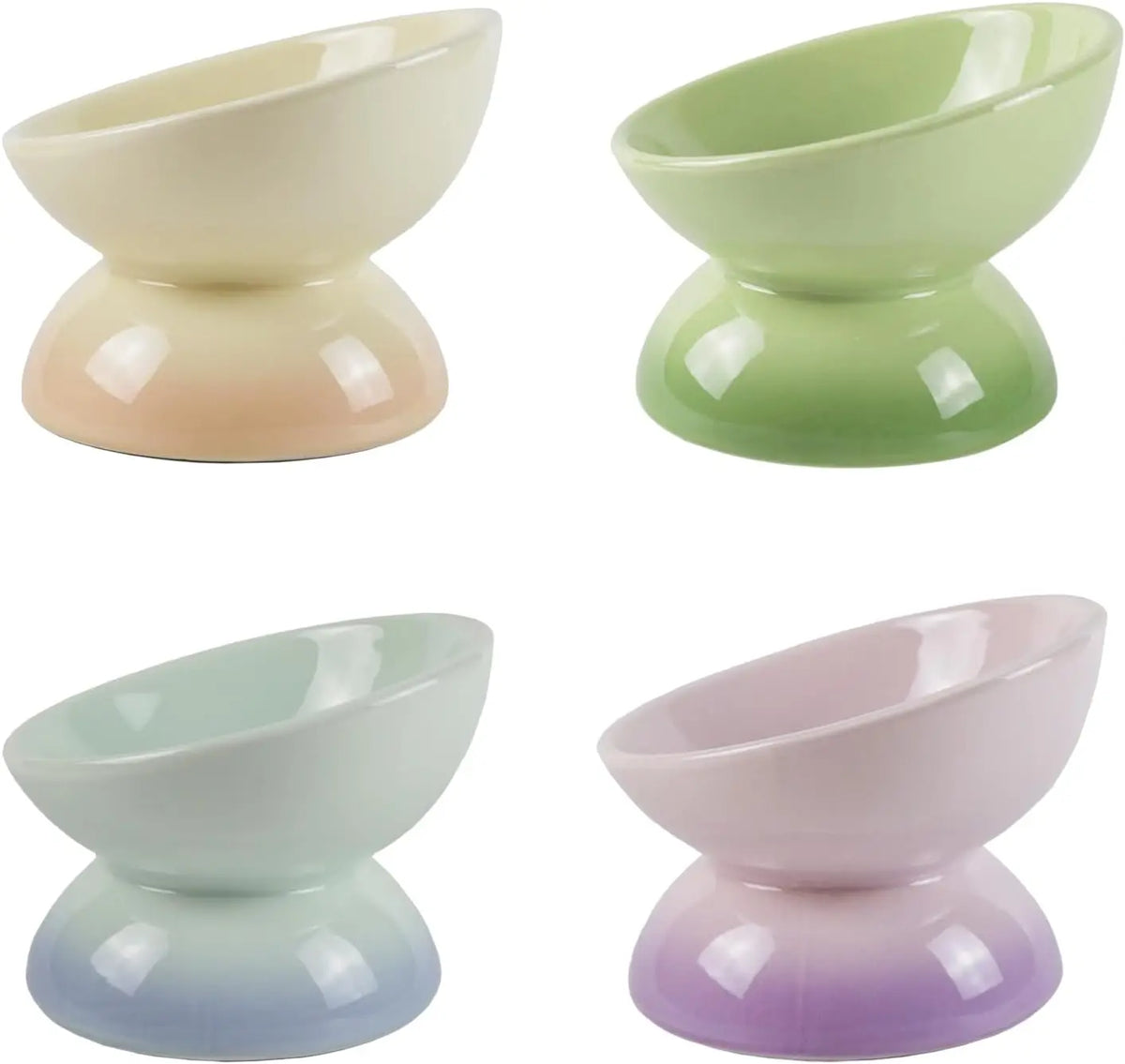 Ceramic Elevated Cat Bowls Tilted Cat Food - ProPawPet.com
