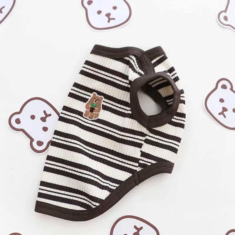 Striped Cat Shirts Stretchy Cat Clothes for - ProPawPet.com