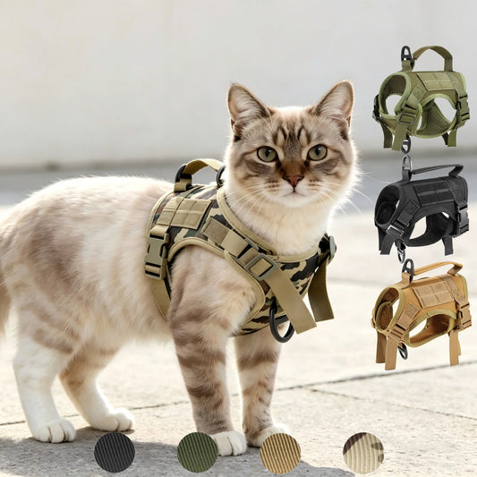 Tactical Cat Harness Vest Adjustable Small - ProPawPet.com