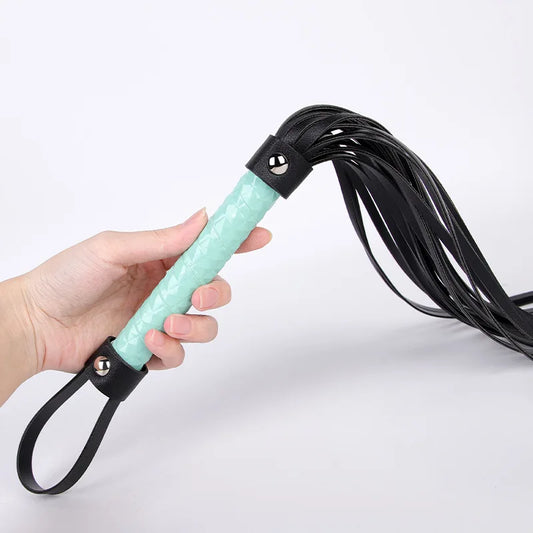 length 63CM Soft Leather Tassel Whip Grid - ProPawPet.com