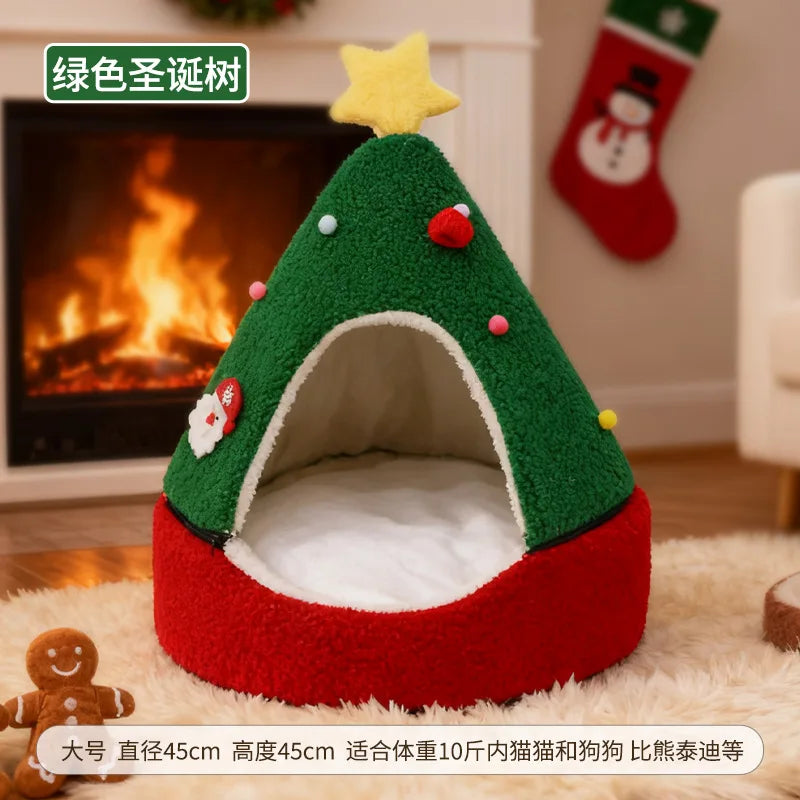 Pet Christmas Nest Autumn and Winter Warm Cat – 2 Colors