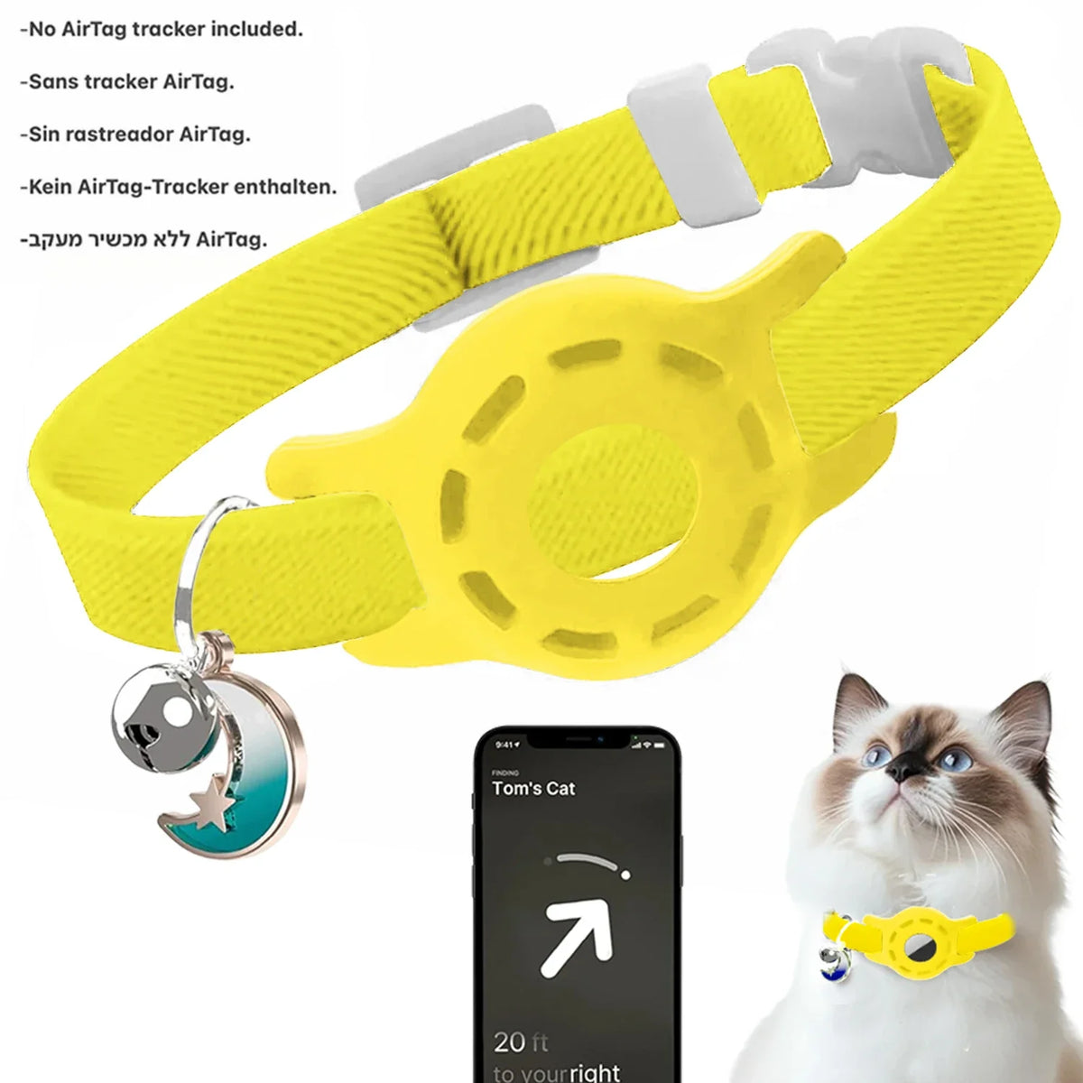 Fashion Airtag Pet Collar Adjustable Elastic - ProPawPet.com