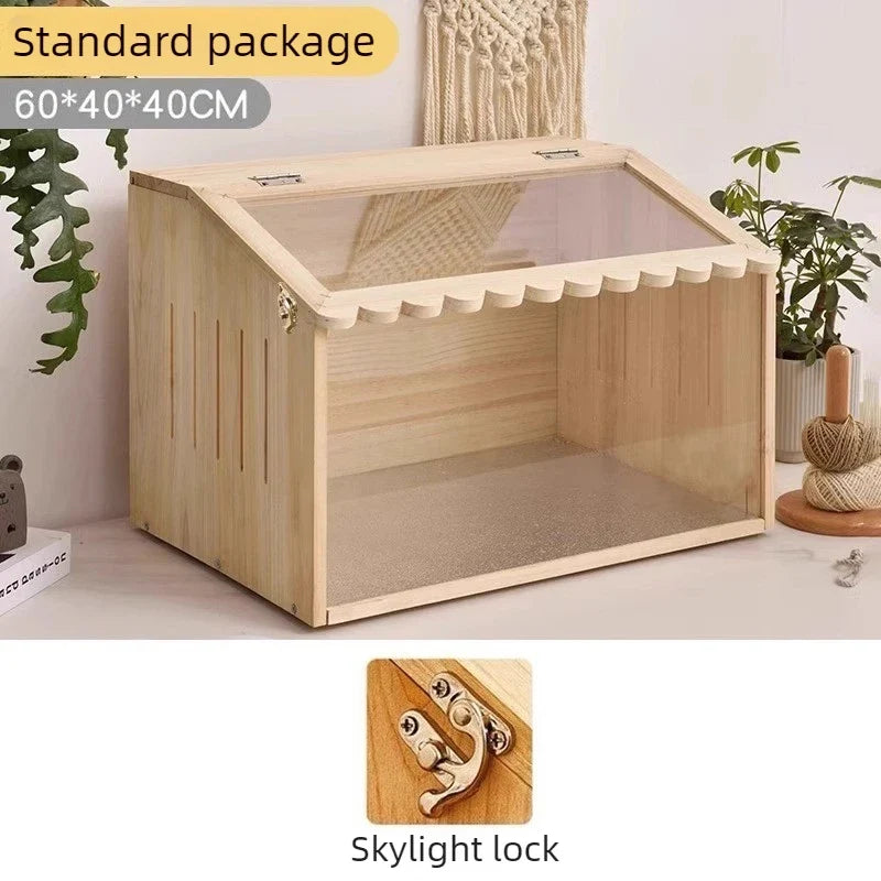 Reptile Pet Breeding Box Wooden Acrylic Chameleon Lizard – 4 Colors